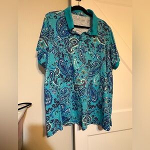 Woman Within Light Turquoise Paisley Tee